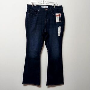 NWT Signature Levi Strauss Curvey Mid Rise Bootcut Dark Wash Size 16
